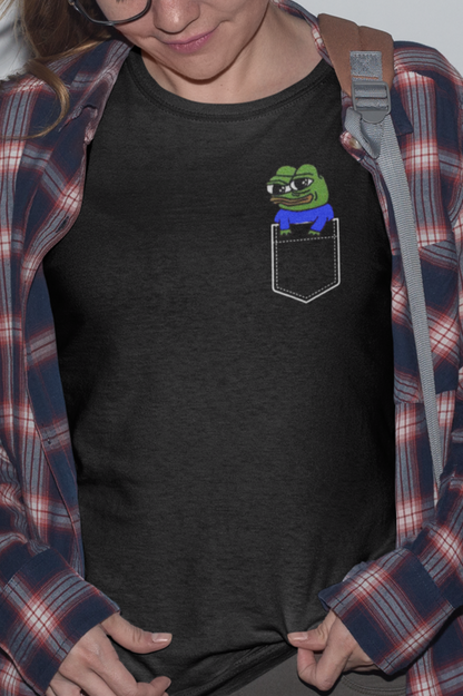 Pocket Peepo T-Shirt, Cute Pepe The Frog Shirt, Adorable Apu Apustaja Shirt, Funny Pepe in the pocket Tee, Unisex Cute Frog T - ZeitgeistZest