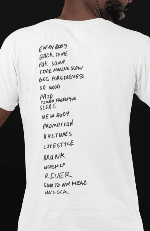 Vultures Kanye West Hand Writing Track List T-Shirt - ZeitgeistZest